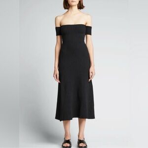 Anna Quan NWT Valarie Off-Shoulder Ribbed Knit Midi Dress Size 2